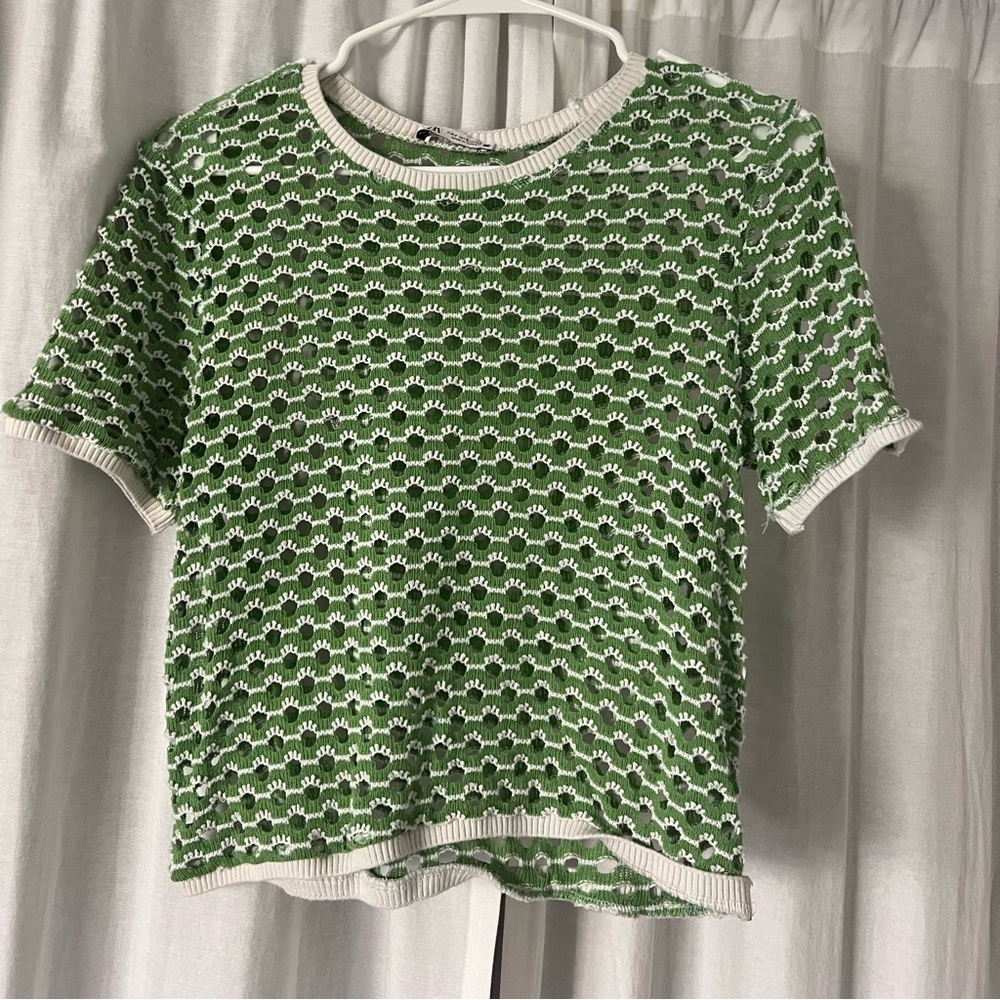 Green knit top